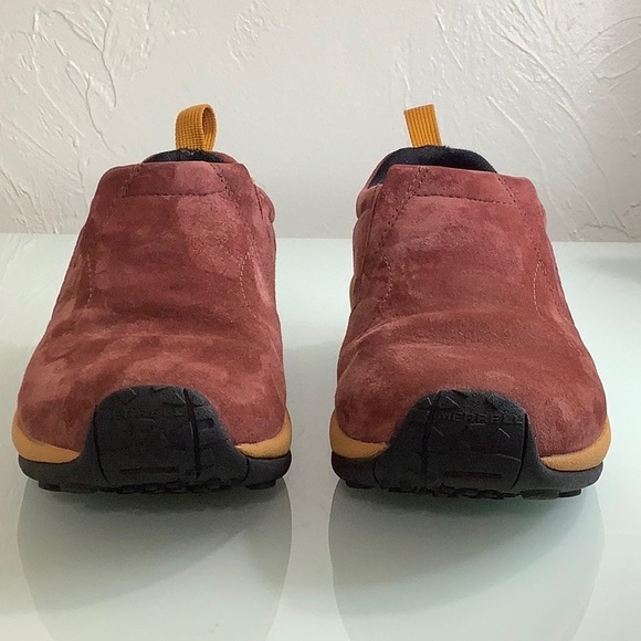 Merrell Jungle Moc rust brown leather suede slip on shoes size 7.5 men EUC - Picture 7 of 16